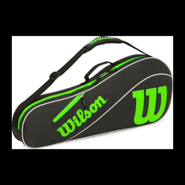Raqueteira Wilson Advantage 3pk Triple — Preto e Verde
