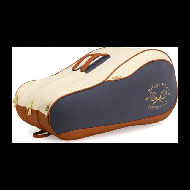Raqueteira Wilson Heritage V2 12pk — Off White Roxo e Marrom