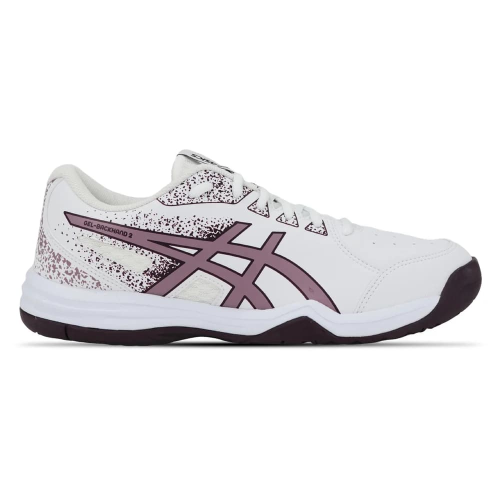 Asics Gel Backhand 2 (Quadra Rápida) — Branco e Roxo