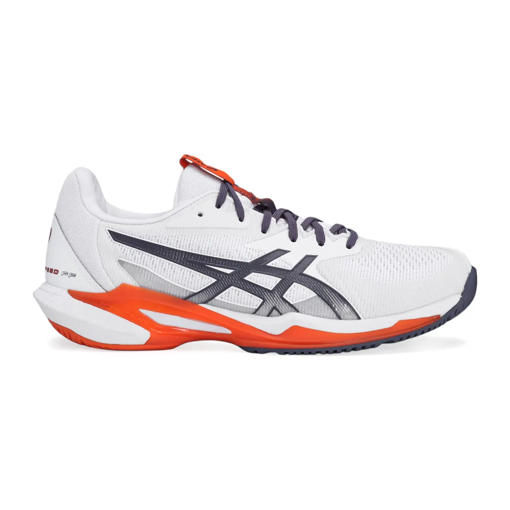 Asics Solution Speed FF 3 - All Court Masculino — Branco Lilás e Laranja