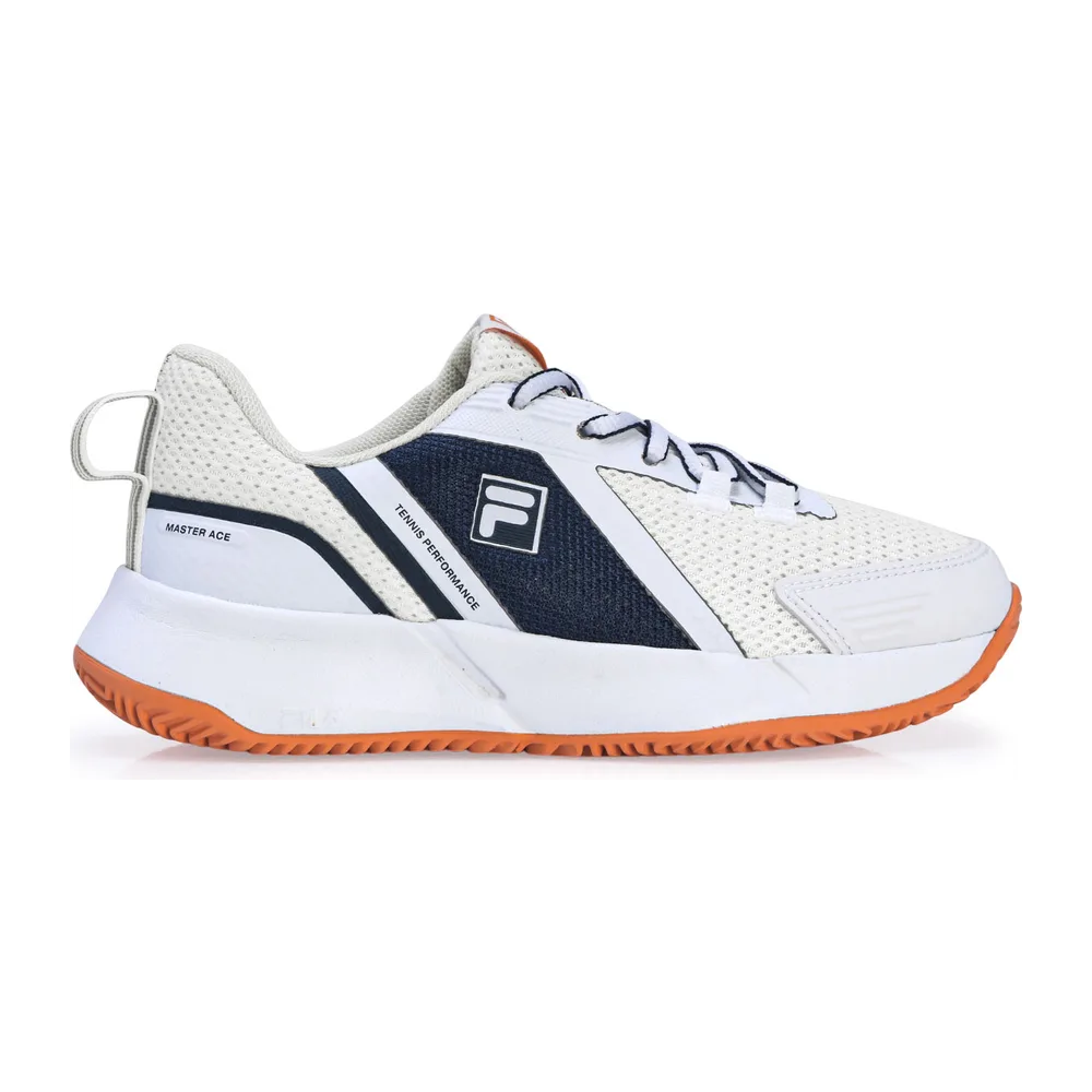 Fila Master Ace Clay - Saibro Feminino — Branco Marinho e Laranja