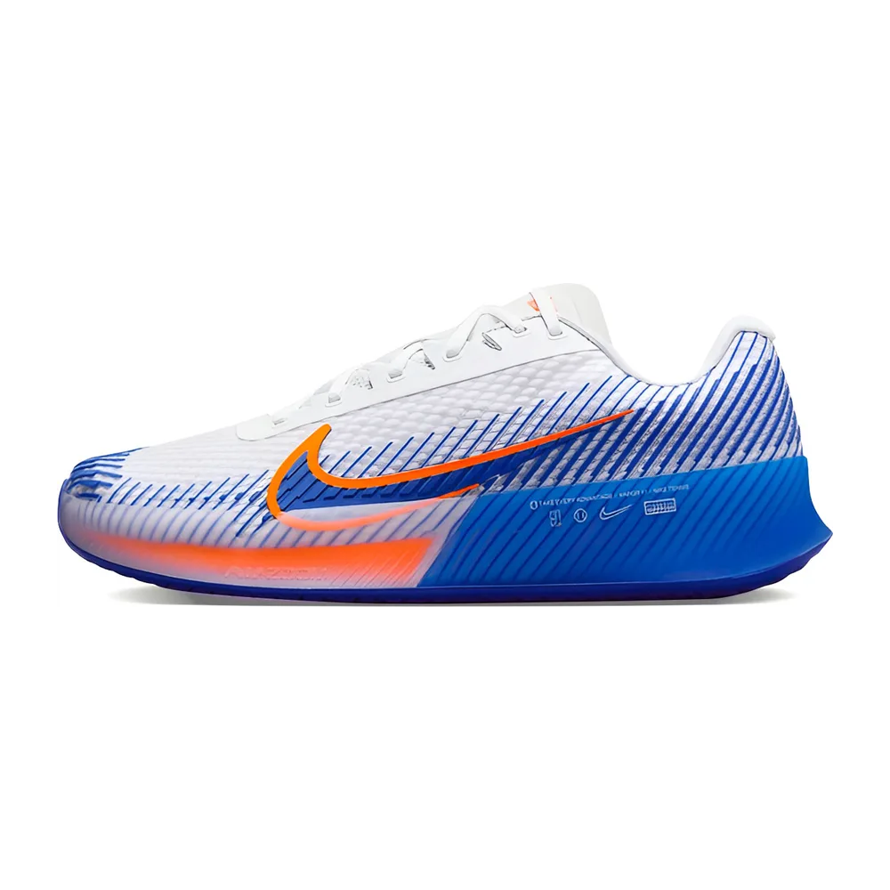 Nike Air Zoom Vapor 11 - Quadra Rápida Masculino — Branco Azul e Laranja