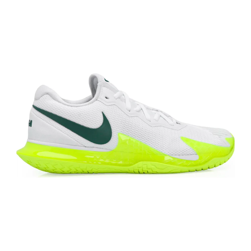 Nike Zoom Vapor Cage 4 Rafa - Quadra Rápida Masculino — Branca e Verde Limão