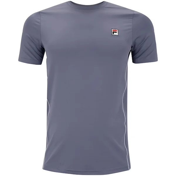 Camiseta Fila Tennis Match Masculina — Cinza e Branco