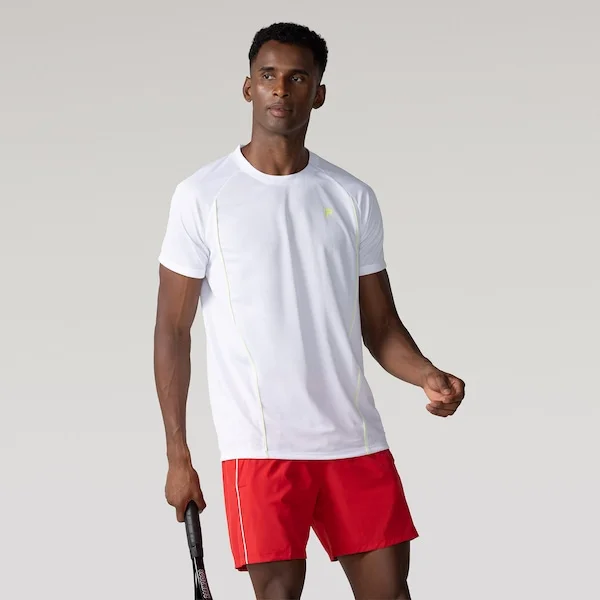 Camiseta Fila Match Masculina — Branco e Amarelo